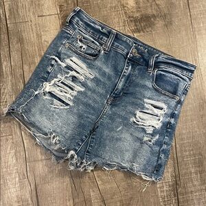 American Eagle Outfitters Women's Ripped Blue Jean Shorts size 10